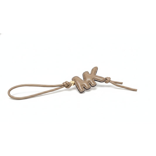 Michael Kors NY Leather Charm Keyring Husk, Women