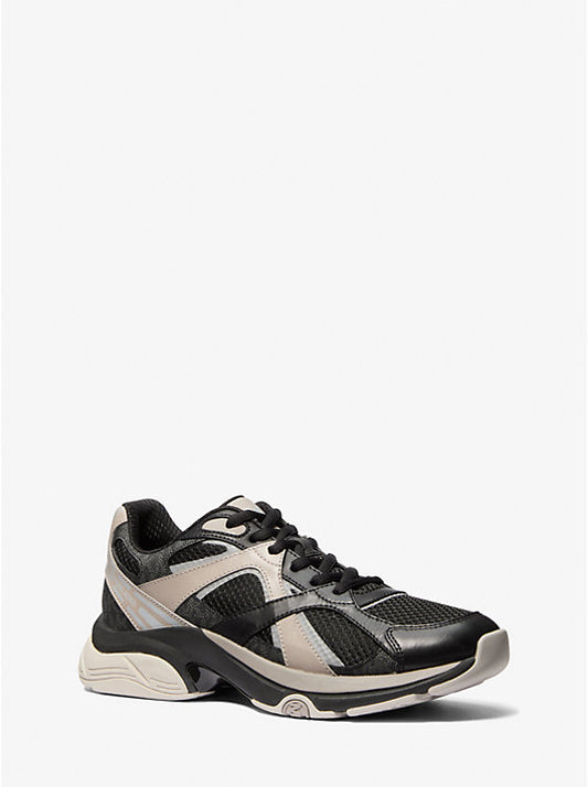 Michael Kors Mixed Material Athletic Sneakers Black Grey, Men