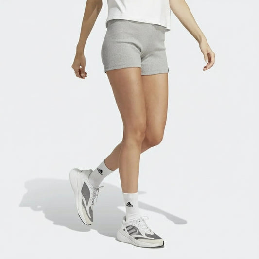 Adidas Organic Cotton Ribbed Shorts Grey, Women