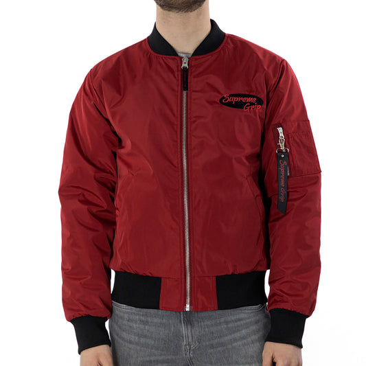 Supreme Grip Red Bomber Jacket, Men