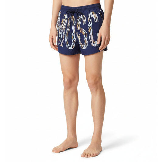 Moschino Navy Blue Logo Print Swim Shorts (A42319301-1555) Men
