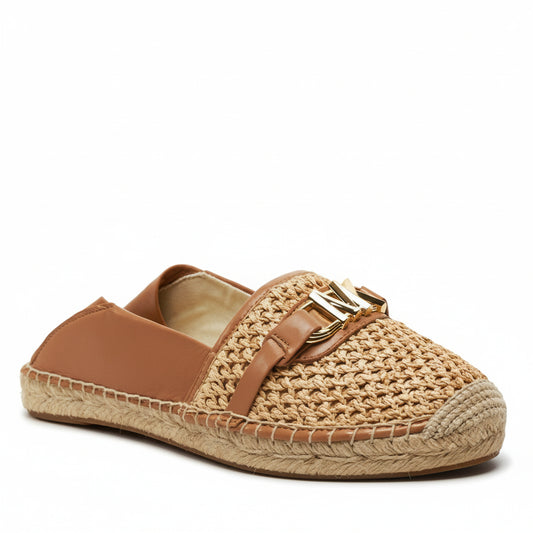 Michael Kors Woven Espadrille Slip-On Natural Brown (40S4EBFP2D-PALE-PEANUT) Women