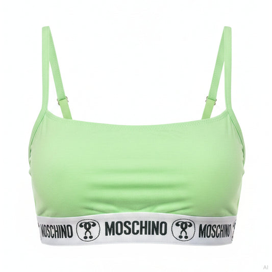 Moschino Logo Band Bra Green, Women