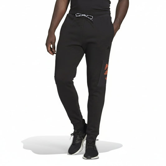 Adidas Q4 Tapered Joggers Black Orange, Men