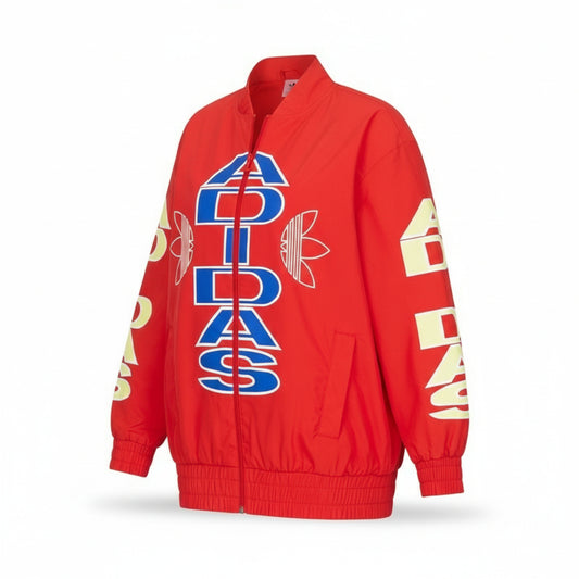 Adidas Logo Print Track Jacket Red, Women
