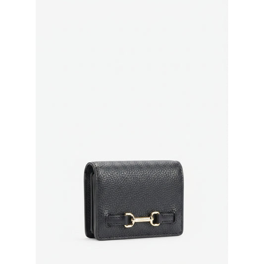 Michael Kors Black Leather Compact Wallet (35S5G2XD5L-BLACK) Women