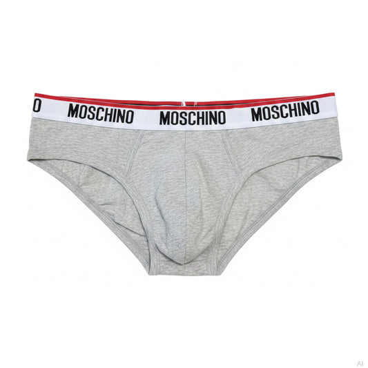 Moschino Cotton Brief Grey 2-Pack, Men