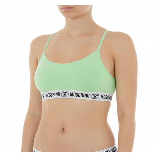 Moschino Green Logo Band Sports Bra, Women