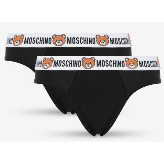 Moschino Teddy Bear Logo Brief Black 2-Pack, Women