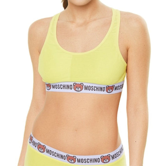 Moschino Teddy Logo Sports Bra Yellow, Women