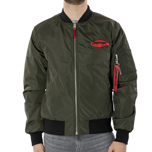 Supreme Grip Military Bomber Jacket Green, Men