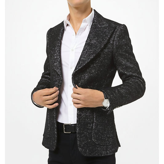 Michael Kors Textured Blazer Black, Men