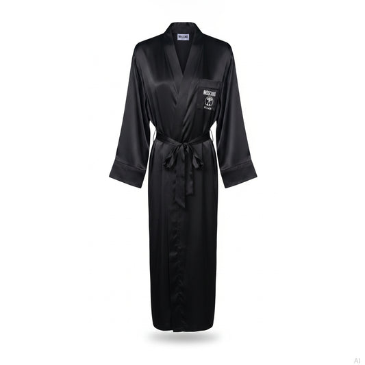 Moschino Satin Kimono Robe Black, Women