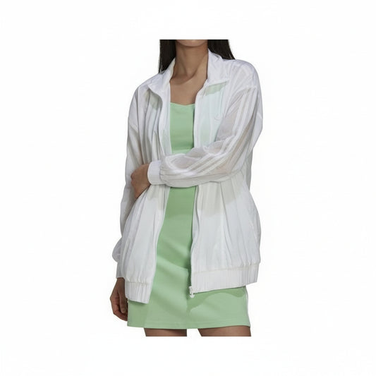 Adidas White Recycled Track Jacket, Women