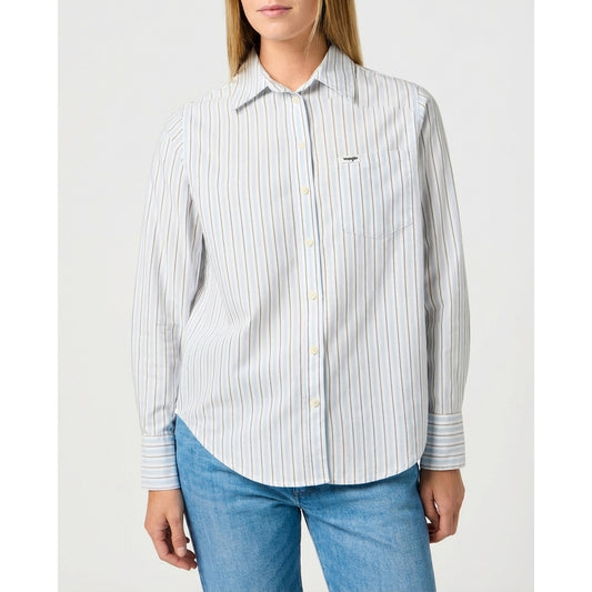 Wrangler Striped Button-Up Shirt Niagara Mist, Women