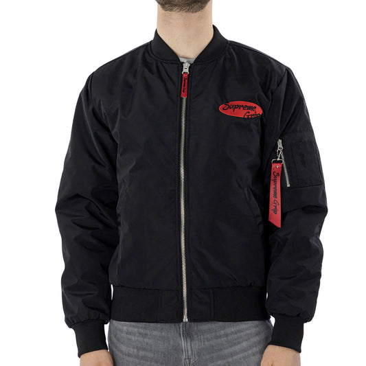 Supreme Grip Black Bomber Jacket, Men