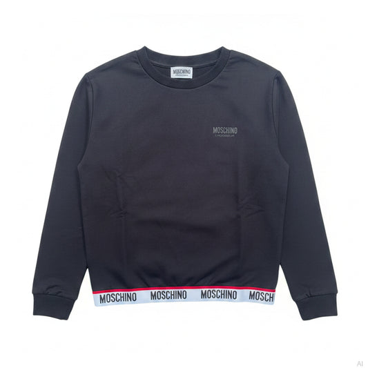 Moschino Black Crewneck Long Sleeve Sweatshirt, Women