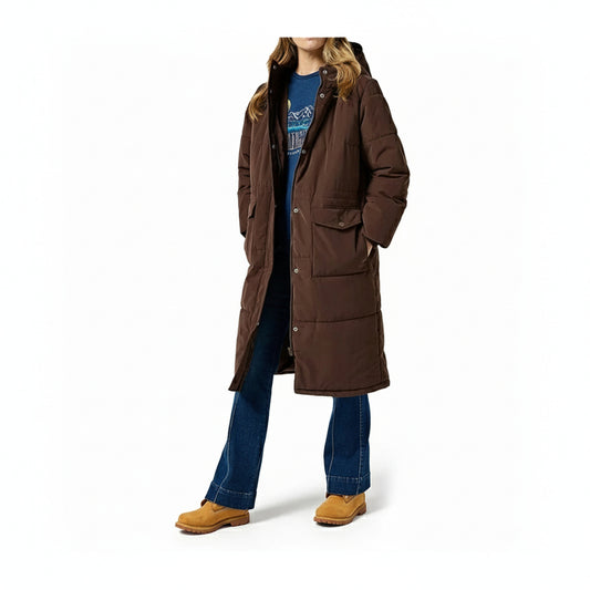 Wrangler Oversized Puffer Coat Mole Brown, Women