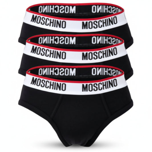 Moschino Logo Band Brief Black 3-Pack, Men