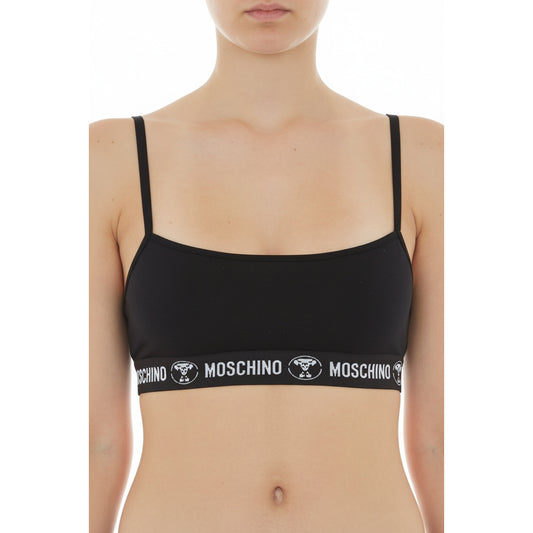 Moschino Logo Tape Sports Bra Black, Women