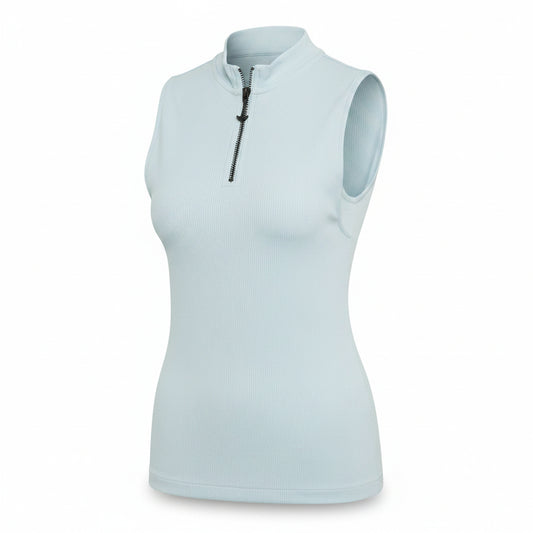 Adidas Ribbed Quarter Zip Sleeveless Top, Unisex