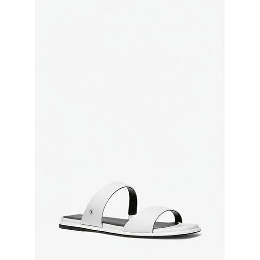 Michael Kors White Two Strap Flat Sandals (40S5JDFS1L-WHITE) Women