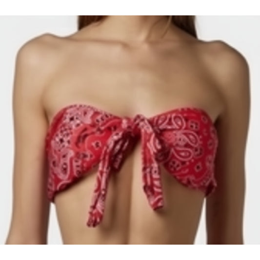 Moschino Red Paisley Bandeau Bikini Top (A57444902-1215) Women