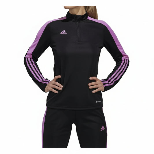Adidas Purple Stripe Track Training Jacket Black, Women