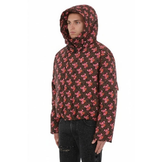 Moschino Pink Floral Puffer Jacket Brown, Women