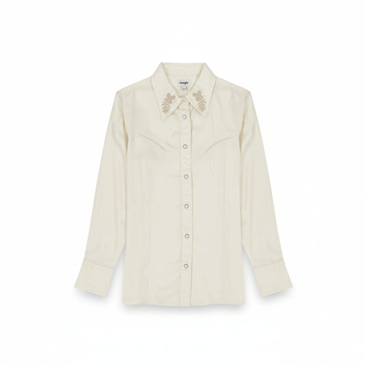Wrangler Embroidered Western Blouse Worn White, Women