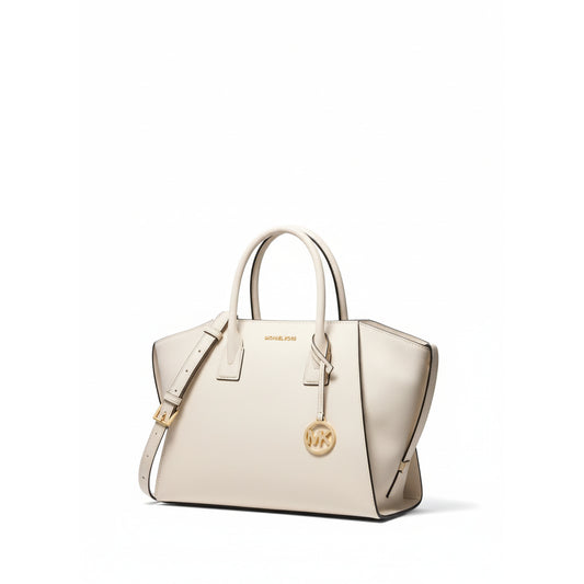 Michael Kors Avril Leather Satchel Cream, Women