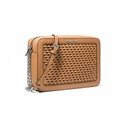 Michael Kors Woven Crossbody Bag Beige (35T5STTC3Y-PEANUT) Women