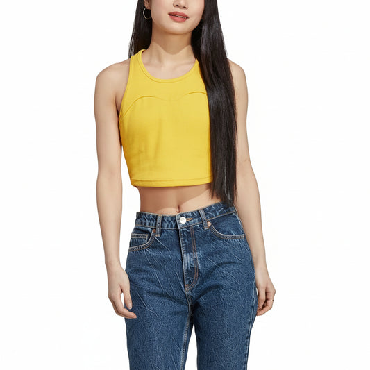 Adidas Tank Top W LNG RIB TANK (IC6506-BLACK_GOLD) Women