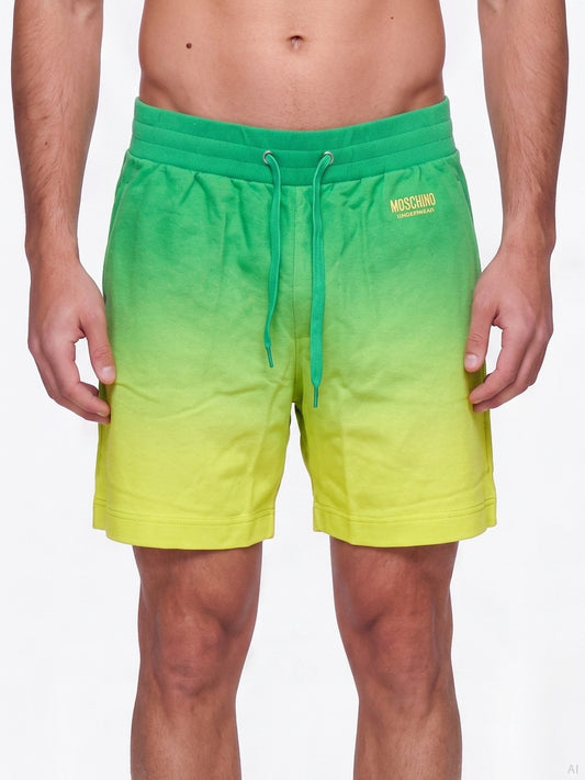 Moschino Ombre Gradient Green Yellow Shorts (A68114421-1396), Men