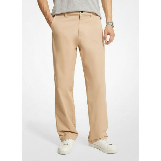 Michael Kors Stretch Cotton Chino Pants Beige, Men