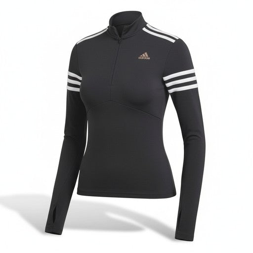 Adidas Athletic Quarter-Zip Long Sleeve Black, Women