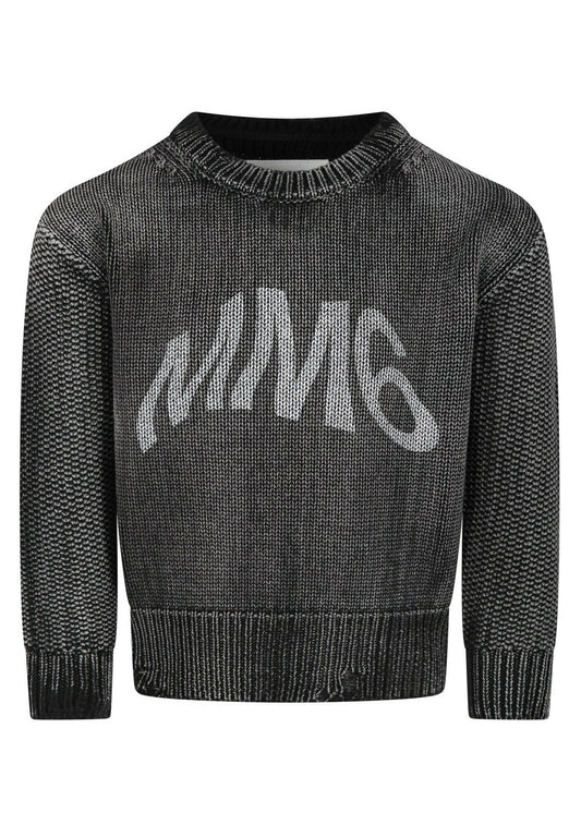 MM6 Maison Margiela Maglione con logo grey (MMA24J001-C11) Kids