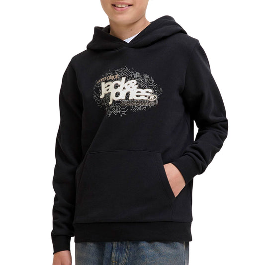 Jack & Jones Grid Branding Hoodie (12289394-BLACK) Kids