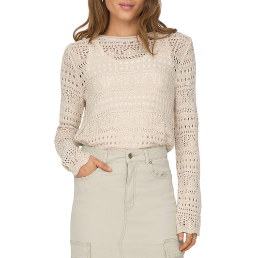 JDY Sun Lay Boatneck Knit Sweater (15287384-TAPIOCA) Women
