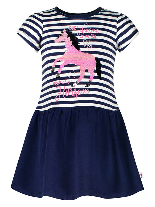 Salt and Pepper Dress Navy Kids