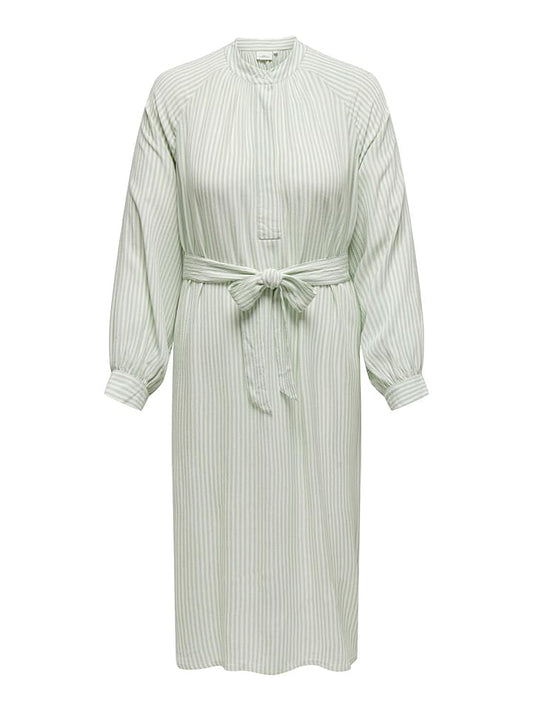ONLY Carmakoma Dress "Lonnie" Light Green / White Women