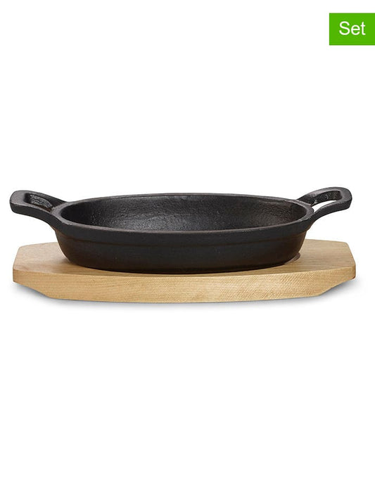 Echtwerk 2-Piece Set: Serving Pan "Small" Black / Light Brown Unisex