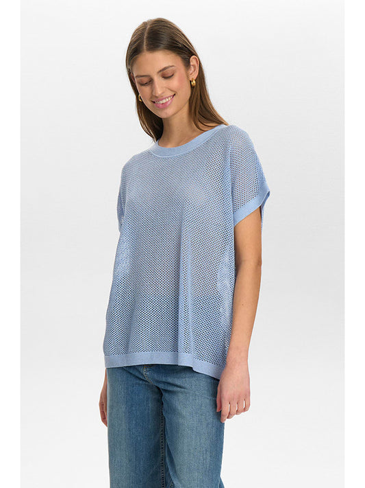 NÜMPH Knitted Shirt Light Blue Women