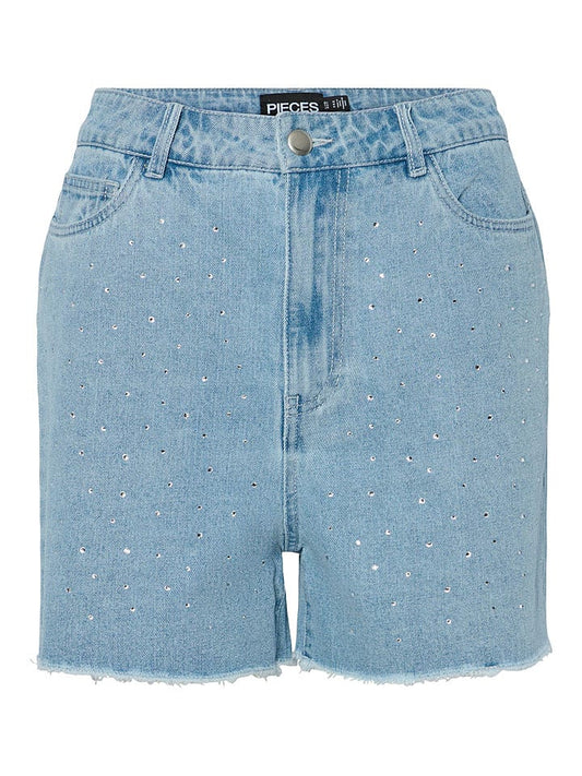 Pieces Denim Shorts "Tamra" Light Blue Women