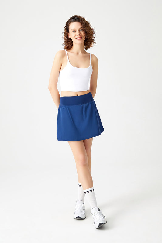 Los Ojos Navy Blue 2 Layer Tennis Skirt - Shorts Skirt - Sports Skirt Tennis Skirt Women