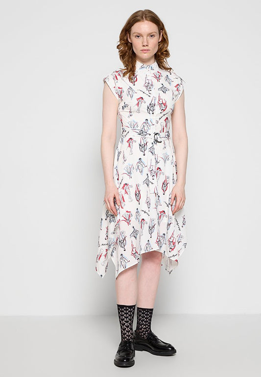 KARL LAGERFELD KARL SKETCH AOP MIDI DRESS Multi-Coloured (ZZO31R211-T00) Women