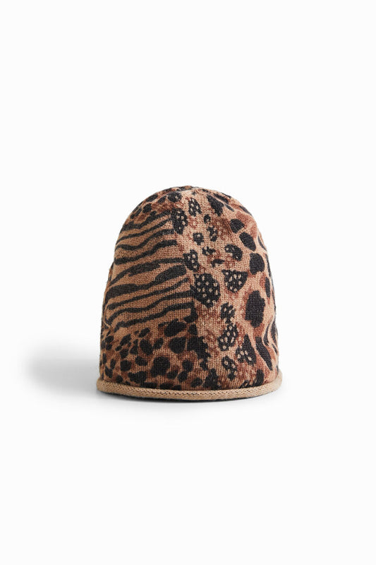 Desigual Hat Animal Patch Gorro Brown (21WAHA13_6000) Women
