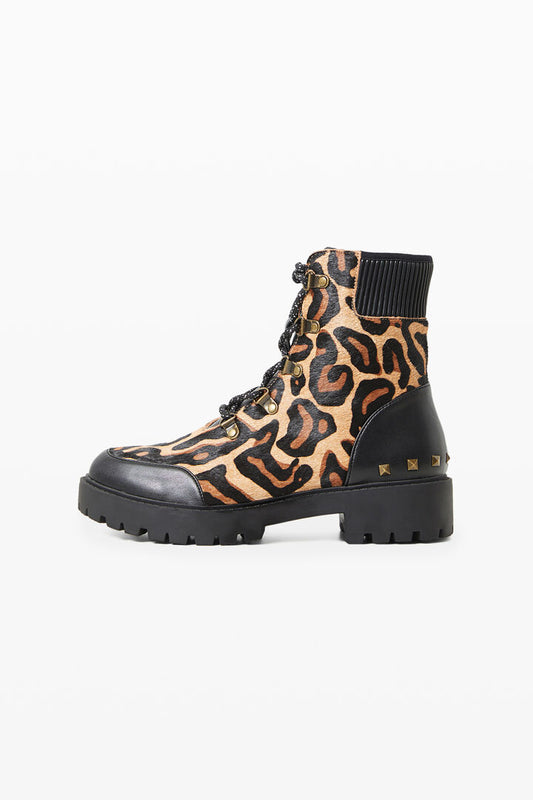 Desigual Boots Biker Leopa Beige Safari (21WSTL02_6007) Women
