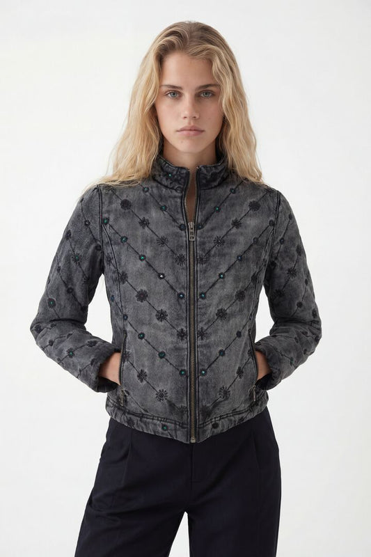 Desigual Coat Eye Of Tiger Black Denim (21WWED25_5009) Women