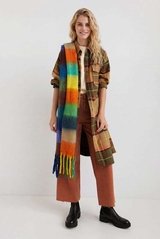 Desigual Coat Checks Beige (21WWEW50_6008) Women
